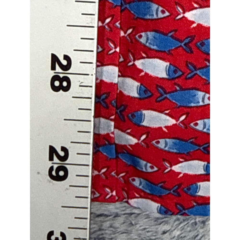 Vineyard Vines Mens Medium Performance Fish Print Short Sleeve Button Down Shirt - Picture 9 of 13